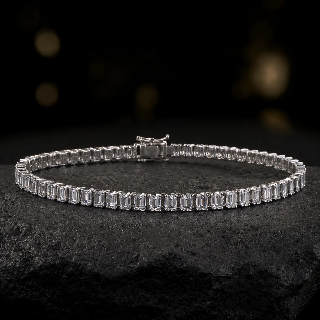 Eternity Baguette 925 Silver Tennis Bracelet — 925 sterling silver bracelets
