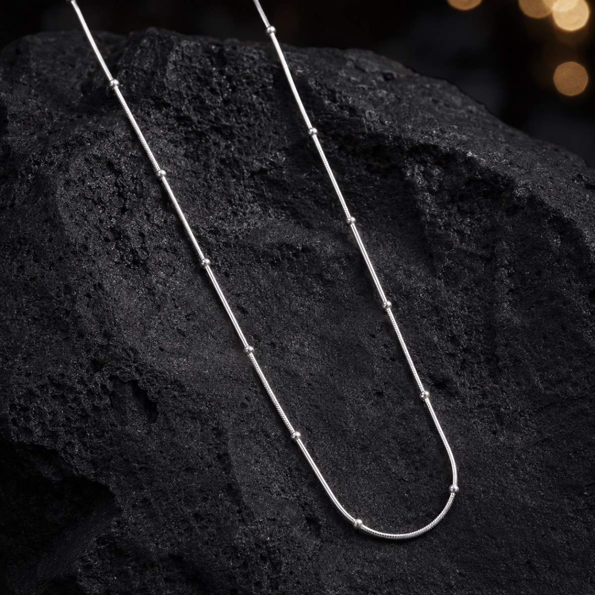 Lustre Beaded Snake Chain — 925 sterling silver chains
