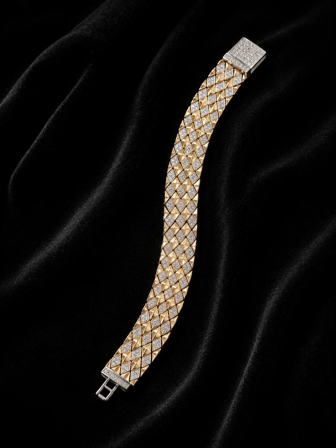 Royal Mosaic Gold-Plated Silver Bracelet — 925 sterling silver bracelets