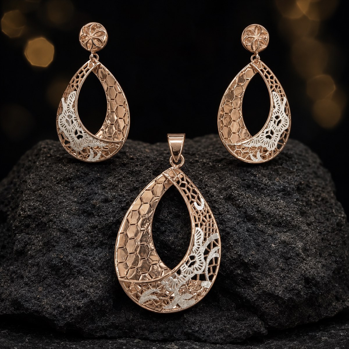 Aurelia Filigree 925 Silver Pendant Set — 925 sterling silver pendantbutti