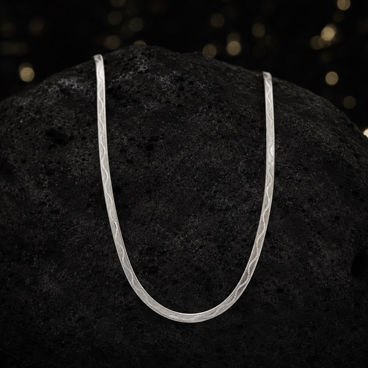 Lustrous Etched Snake Chain — 925 sterling silver chains