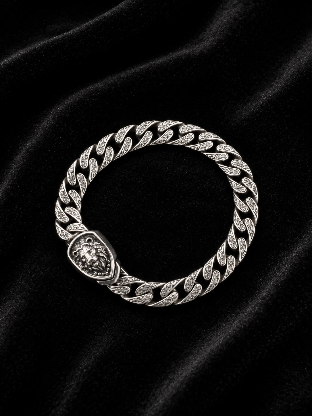 Royal Lion Oxidised Silver Bracelet — 925 sterling silver bracelets