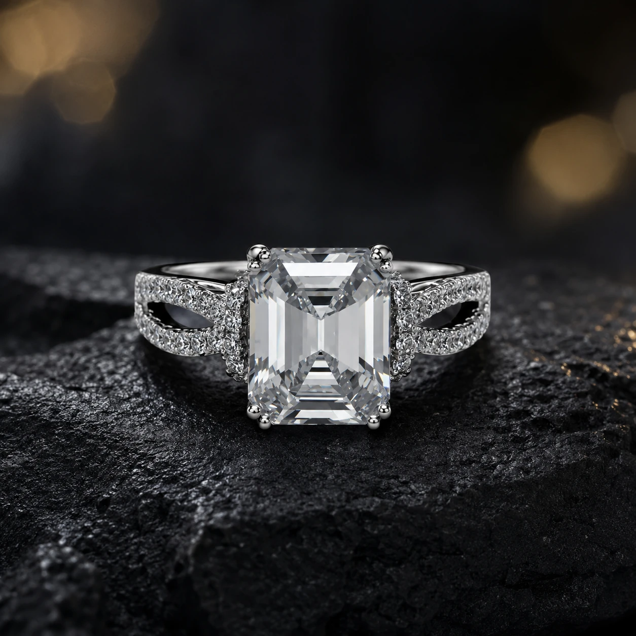 Eternal Emerald-Cut 925 Silver Ring — 925 sterling silver rings