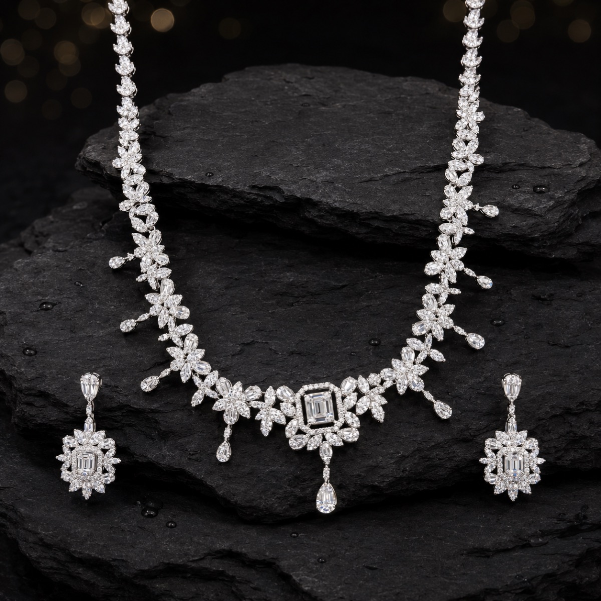Celestial Bloom Necklace Set — 925 sterling silver